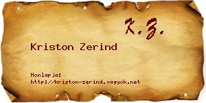Kriston Zerind névjegykártya